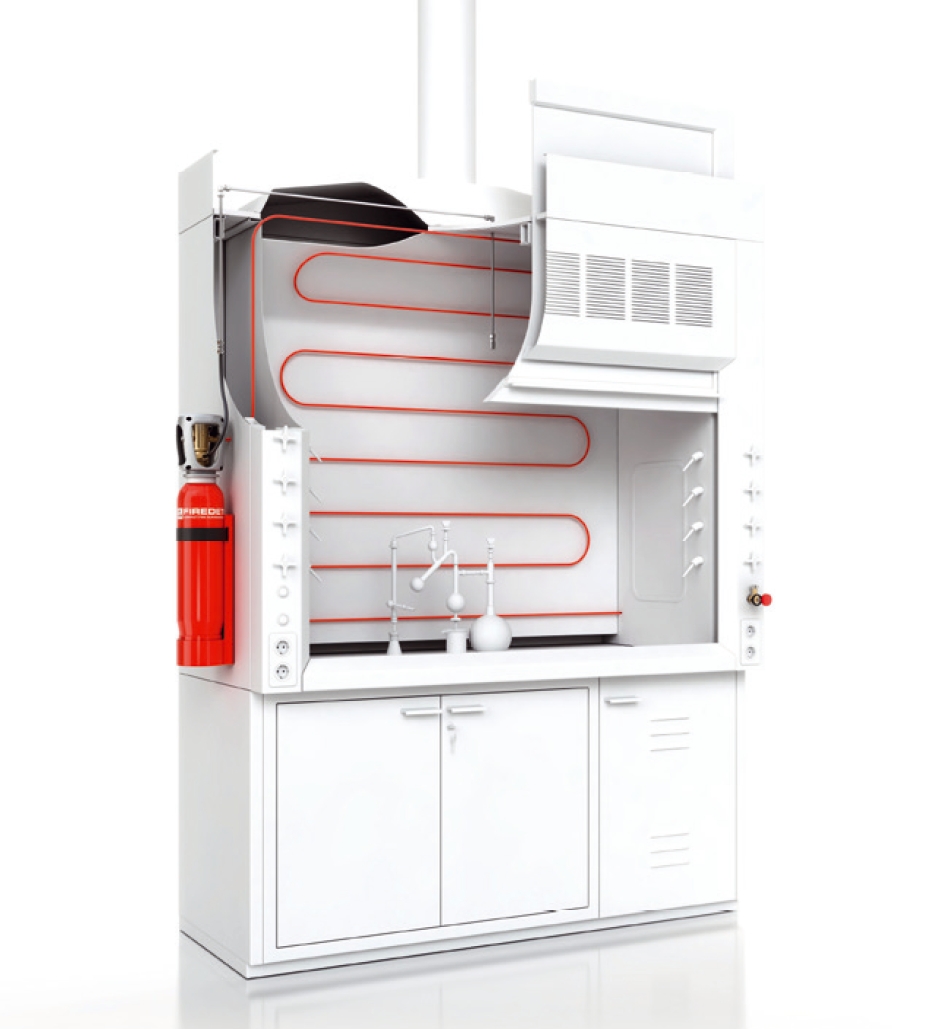 FUME HOOD CABINET FIRE SUPPRESSION SYSTEM