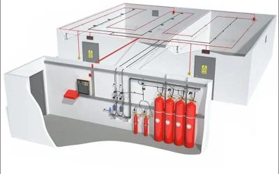 Gas flooding fire suppression system